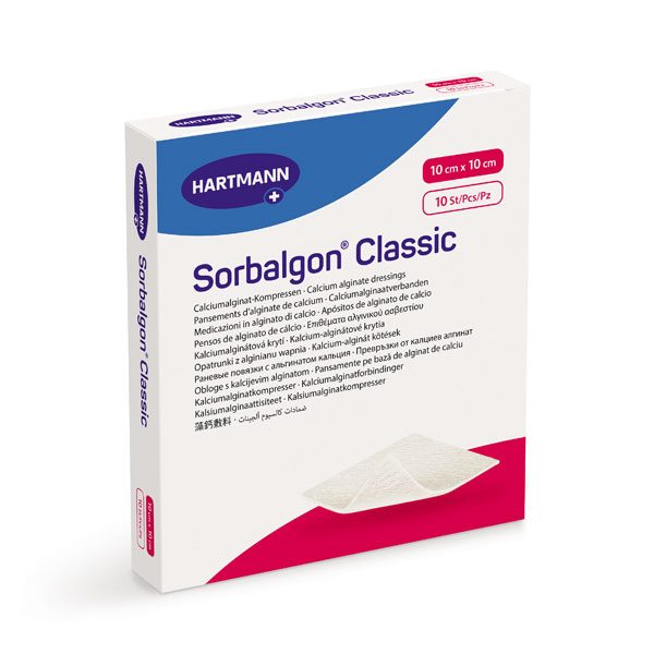 Pansament alginat de calciu Sorbalgon, 10 cm x 10 cm, 10 buc. |Medizone