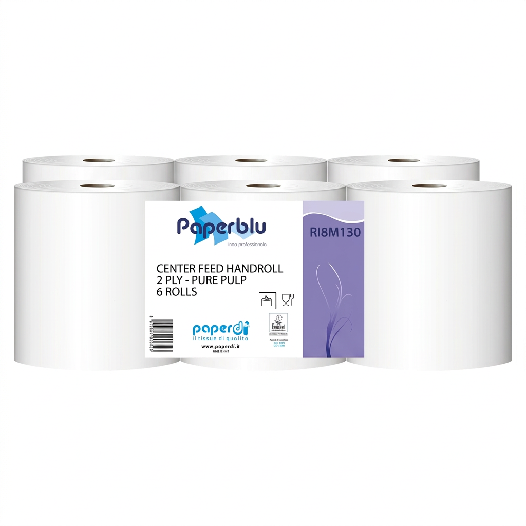Prosop de hartie tip rola, 2 straturi, Paperdi, alb