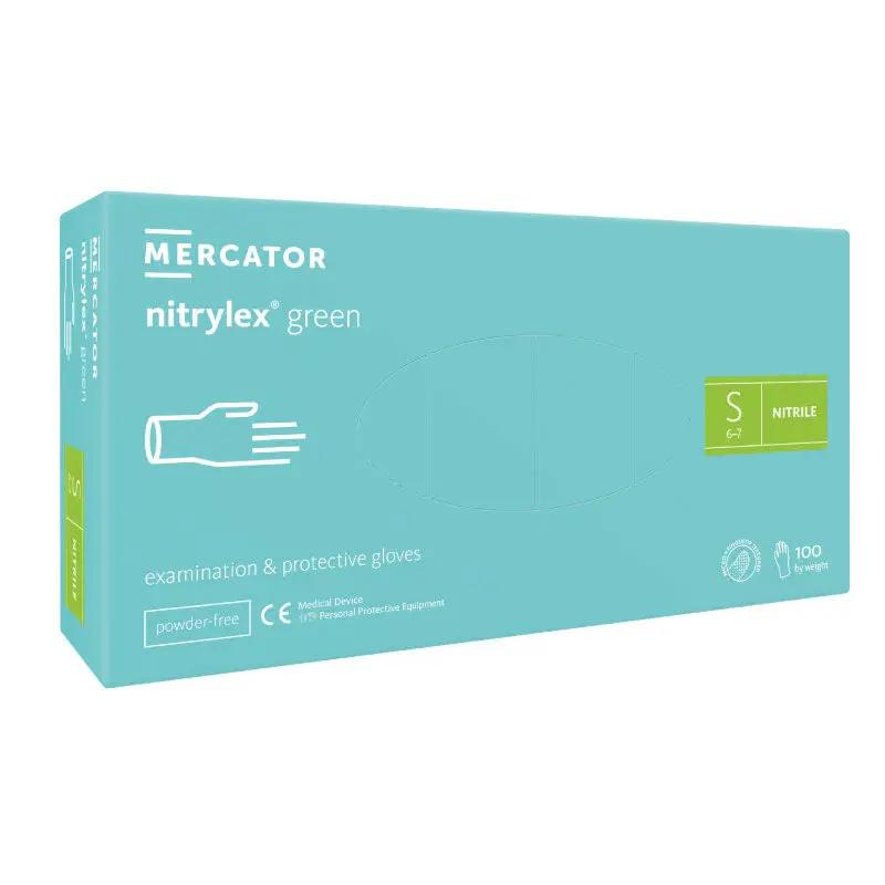 Manusi de examinare nitril nepudrate Nitrylex Green, 100 buc.