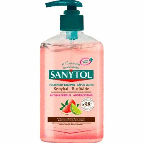 Sapun lichid antibacterian bucatarie grapefruit si lime, 250 ml, Sanytol