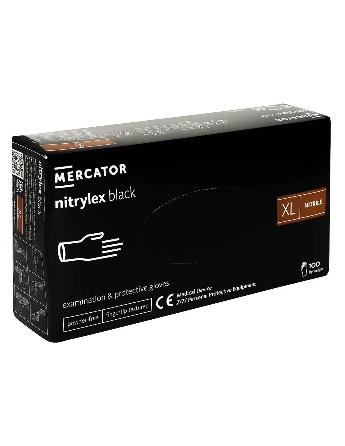 Manusi de examinare nitril nepudrate Nitrylex Black, 100 buc.