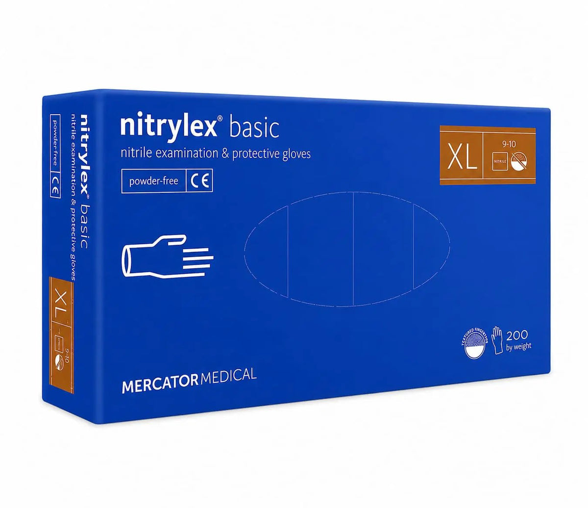 Manusi de examinare nitril nepudrate Nitrylex, Basic Dark Blue, 100 buc.