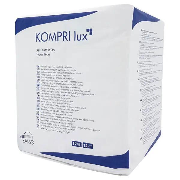 Comprese din tifon, nesterile, KOMPRI lux, 10 cm X 10 cm, 100 buc., 12 pliuri