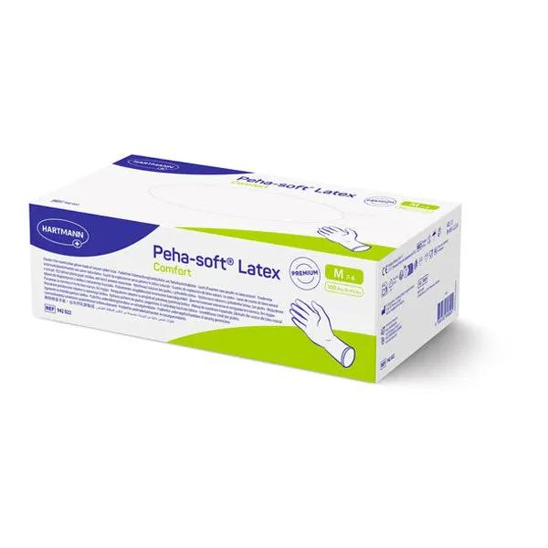 Manusi examinare latex nepudrate, PEHA-SOFT, marimi S - L, cutie 100 buc.