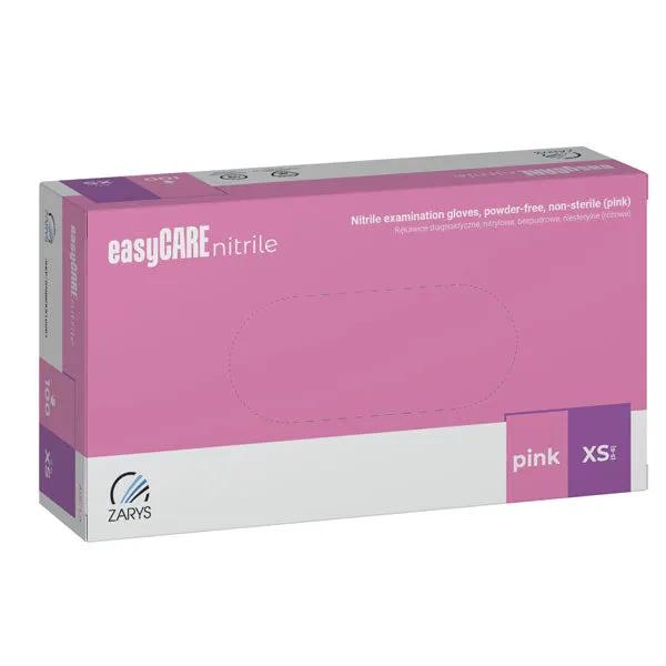 Manusi de examinare nitril nepudrate - roz, easyCARE