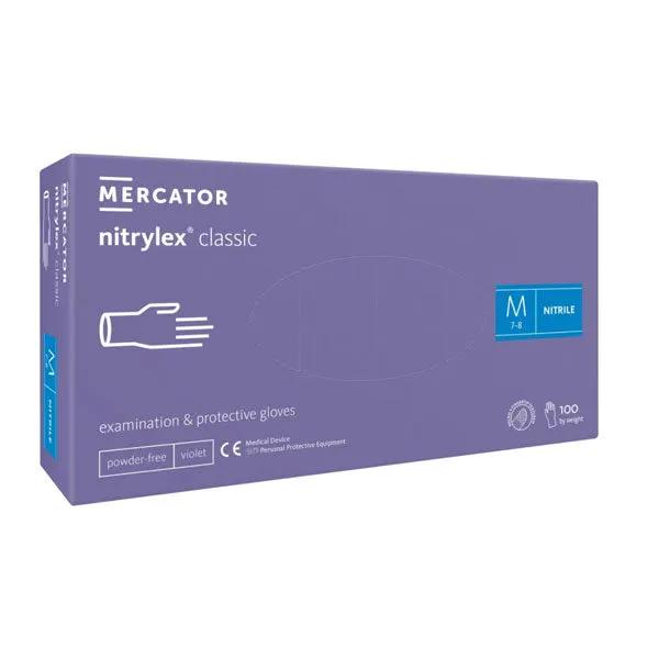 Manusi de examinare nitril nepudrate Nitrylex, Classic Violet, 100 buc.