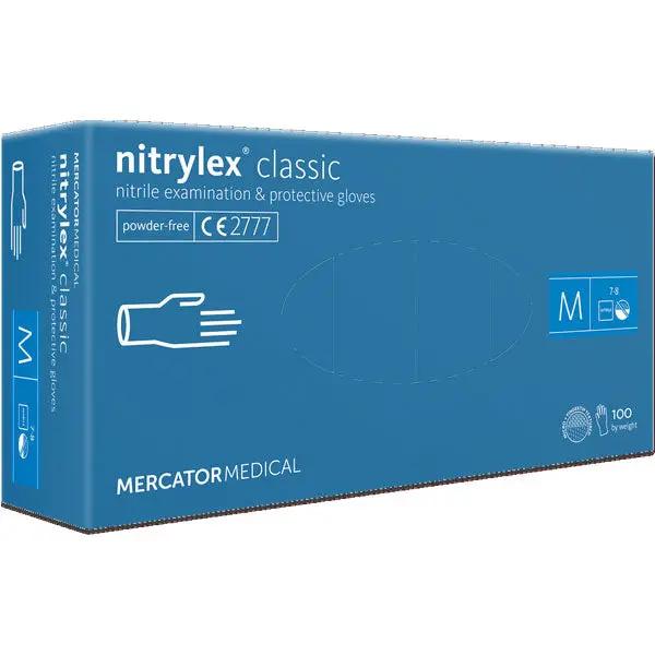 Manusi de examinare nitril nepudrate Nitrylex, Classic Blue, 100 buc.