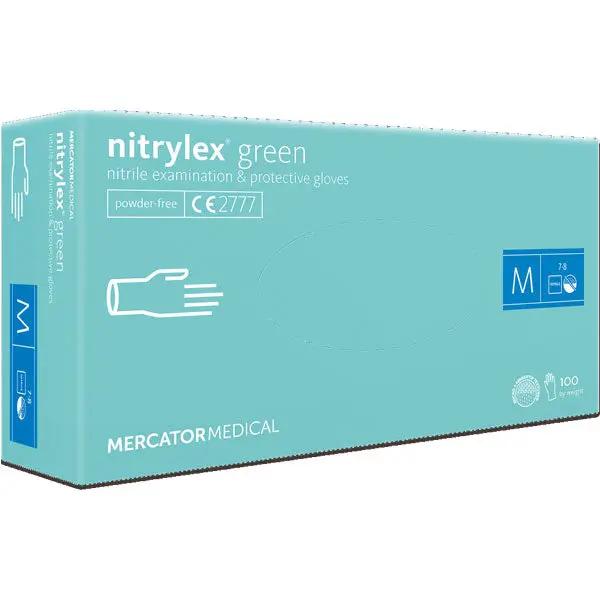 Manusi de examinare nitril nepudrate Nitrylex Green, 100 buc.