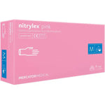 Manusi de examinare nitril nepudrate Nitrylex Pink, 100 buc.