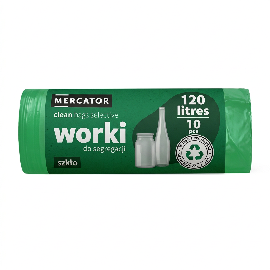 Saci menajeri 120 litri, verzi, 10 buc.