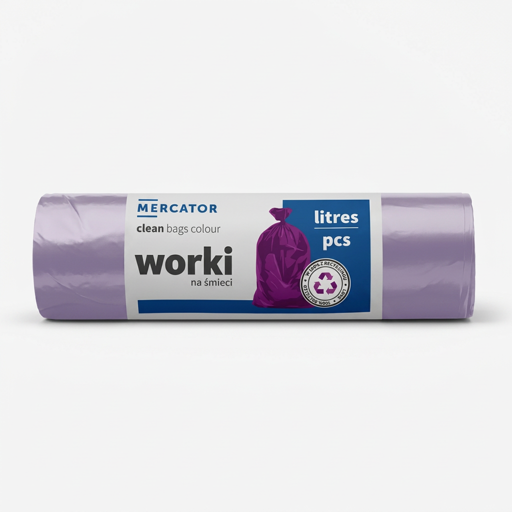 Saci menajeri 120 litri, violet, 10 buc.