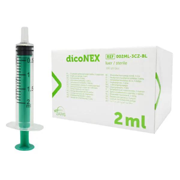 Seringi 2 ml dicoNEX, cu ac, luer slip, 100 buc.