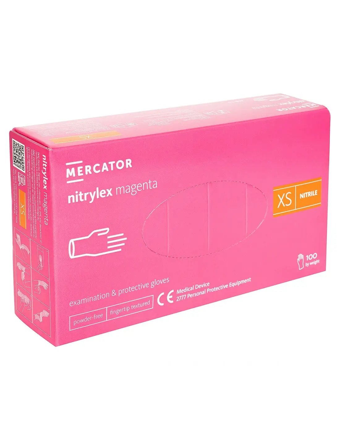 Manusi de examinare nitril nepudrate Nitrylex Magenta, 100 buc.