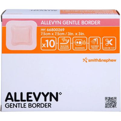 Pansament gel siliconic Allevyn Gentle Border, 7.5x7.5 cm 