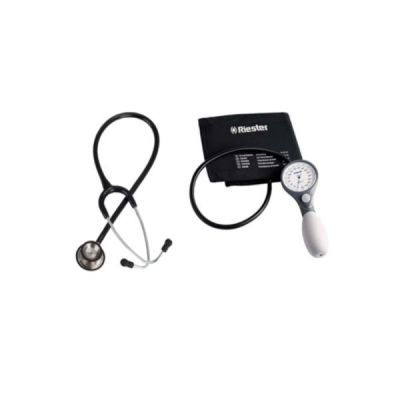 Tensiometru Ri-San Riester cu stetoscop duplex, gri