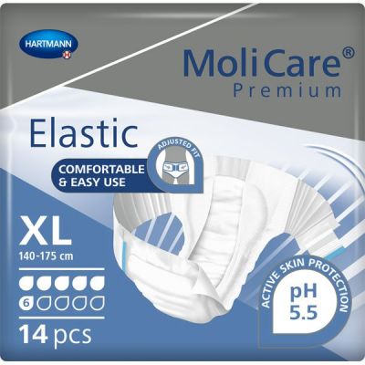 Scutece adulti MoliCare Premium Elastic 6 picaturi, mar. XL, 14 buc.