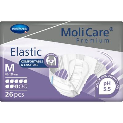 Scutece adulti MoliCare Premium Elastic 8 picaturi, mar. M, 26 buc.