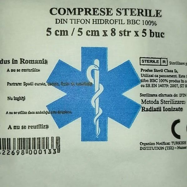 Comprese sterile tifon, 5 x 5 cm | Medizone