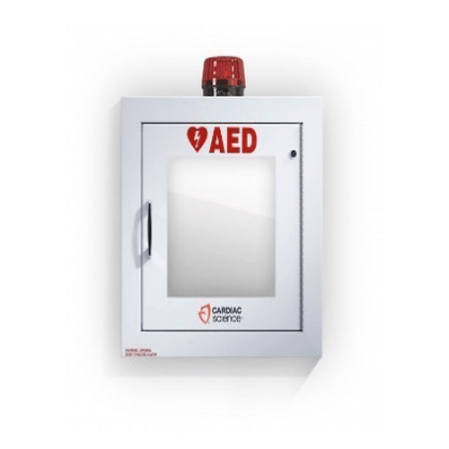 Cutie AED montabila pe perete cu alarma și sistem de securitate