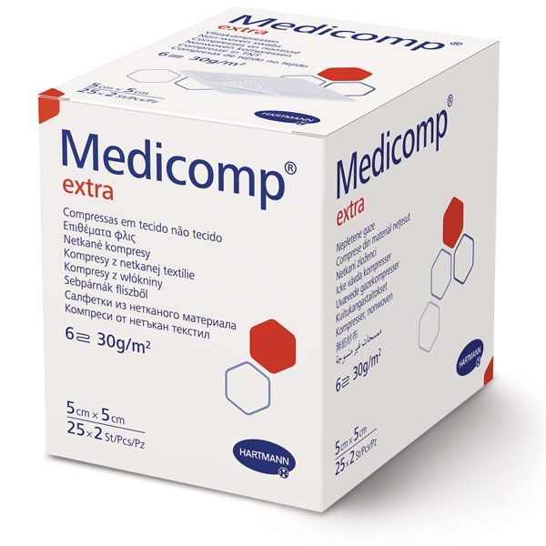 Comprese sterile din netesut, 6 straturi, MEDICOMP EXTRA, 50 buc.|Medizone