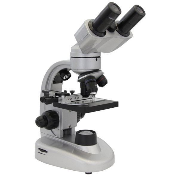 Microscop binocular, fabricat în Germania din metal solid, ușor, cu design ergonomic şi echipare completă.