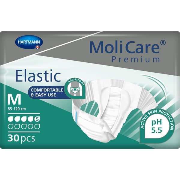 Scutece adulti MoliCare Premium Elastic 5 picaturi, mar. M, 30 buc.|Medizone