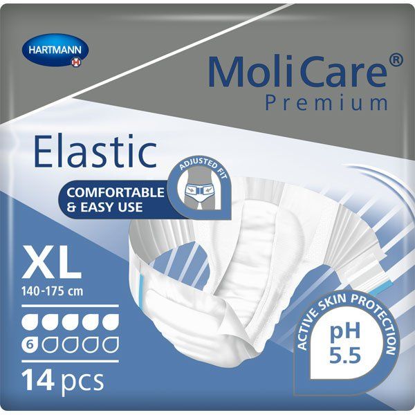 Scutece adulti MoliCare Premium Elastic 6 picaturi, mar. XL, 14 buc.|Medizone